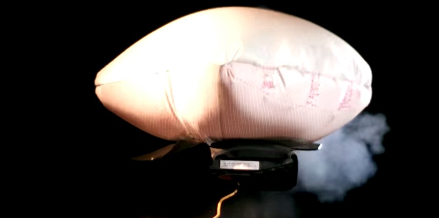 Watch an airbag inflator (without the bag) go off in slow motion