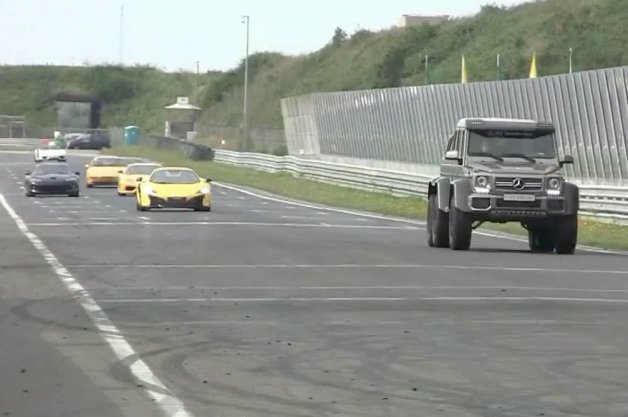 Mercedes G63 AMG 6x6 Races Ferrari, McLaren and More at Track Day