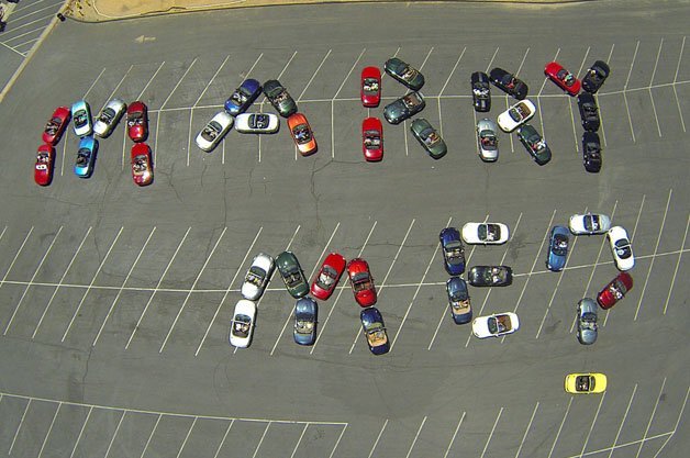 44 Miatas Engaged to Spell Happiness From Above