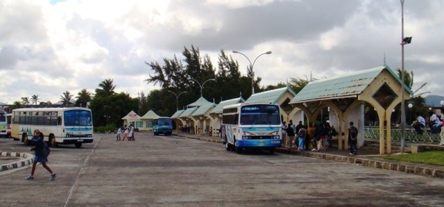 Bus terminal Mahebourg, Mauritius