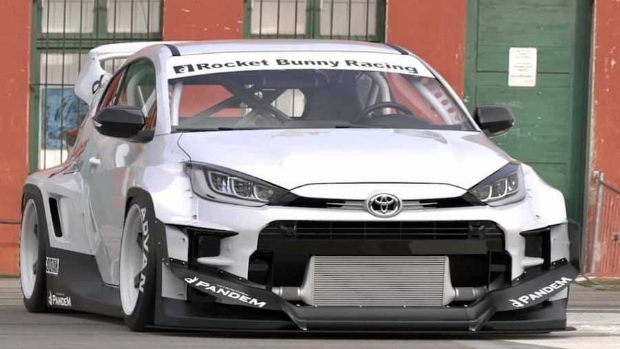 Toyota GR Yaris With Rocket Bunny Kit Is A Ludicrously Wide Hot Hatch