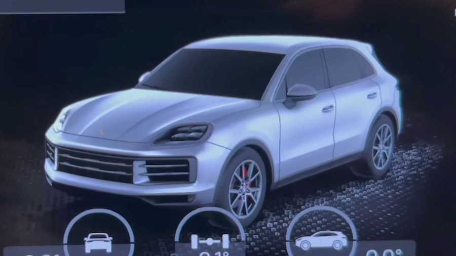 2024 Porsche Cayenne Exterior Leaks On Infotainment Screen