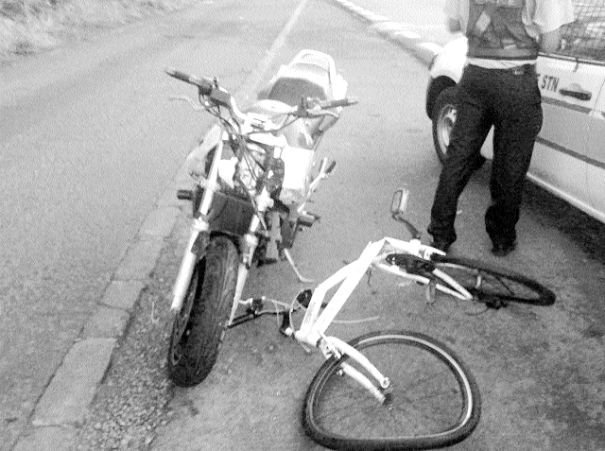 Accident: horrible death of a motorcyclist