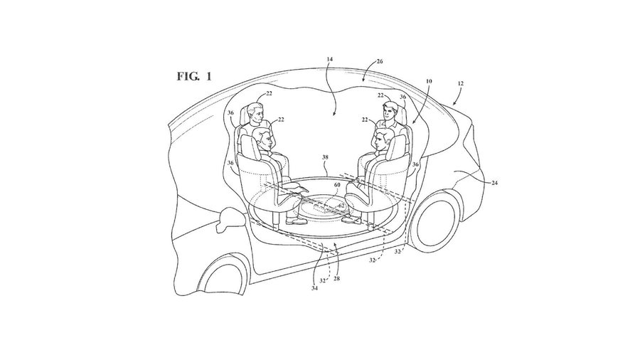 Ford Patents Retractable Table With Airbags For Autonomous Cars