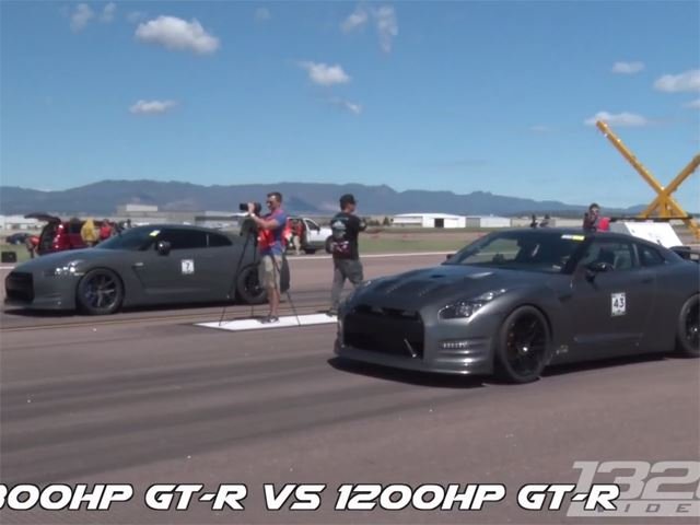 Quartet of 1,000-HP Nissan GTRs Destroying the Airstrip Is the Ultimate Godzilla Fanboy Video