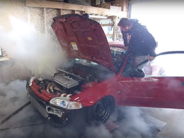 Watch A 500 HP Honda Civic Nearly Explode On The Dyno
