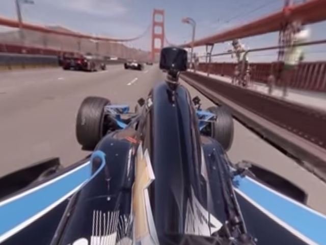 Spectacular 360-Degree Video Captures Indycars Racing Across the Golden Gate Bridge