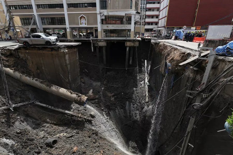 Unkillable Toyota Hilux Laughs At This Massive Sinkhole
