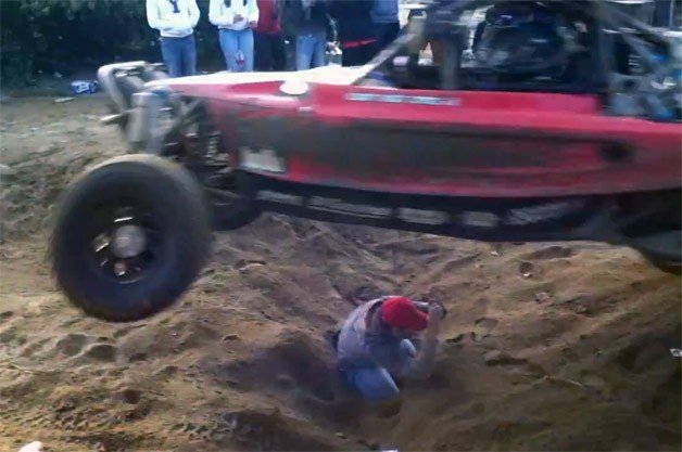 Insane Spectator Does What it Takes to Get the Shot at the Baja 1000