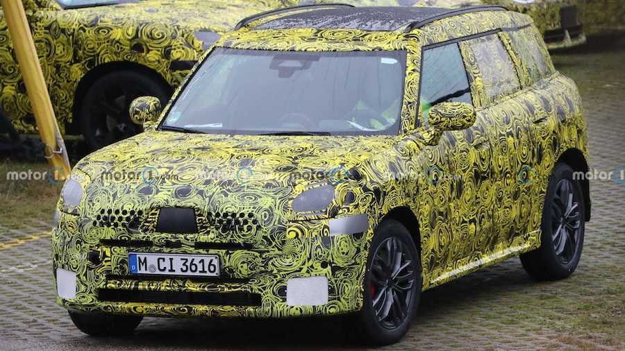 Mini Countryman Spied Looking Production Ready Behind Yellow Camo