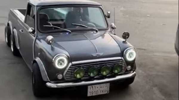 Mini Cooper 6-Wheeled Pickup Truck Conversion Is Adorably Bonkers