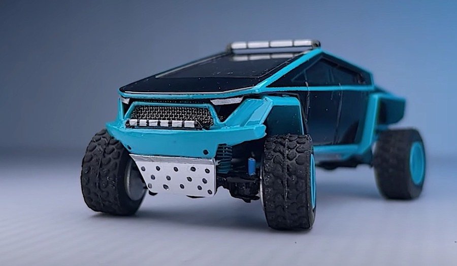 Tron-Like Paint Is All a Mini Tesla Cybertruck Needs to Make Off-Road Conversion Fade Away