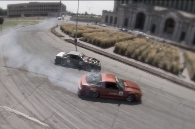 Drift Event Held In Shadows Of Detroit's Iconic Train Station