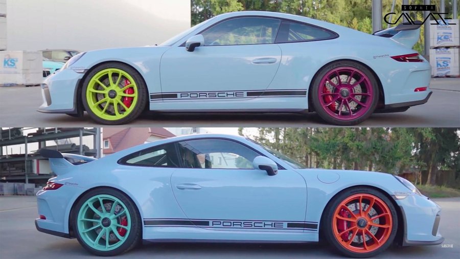 Porsche 911 GT3 Specced With Different Color For Each Wheel