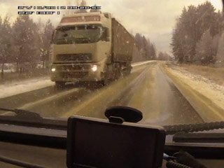 Snowbound Car Avoids Two Crashes