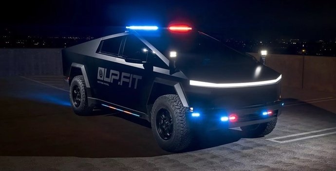 Tesla Cybertruck des policiers