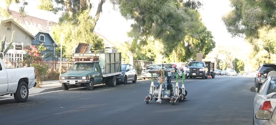 Do Four E-Scooters Make a Car? Someone Found Out