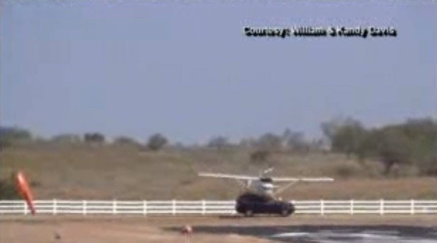 Small Plane Gives Volvo Buzz Cut on Landing